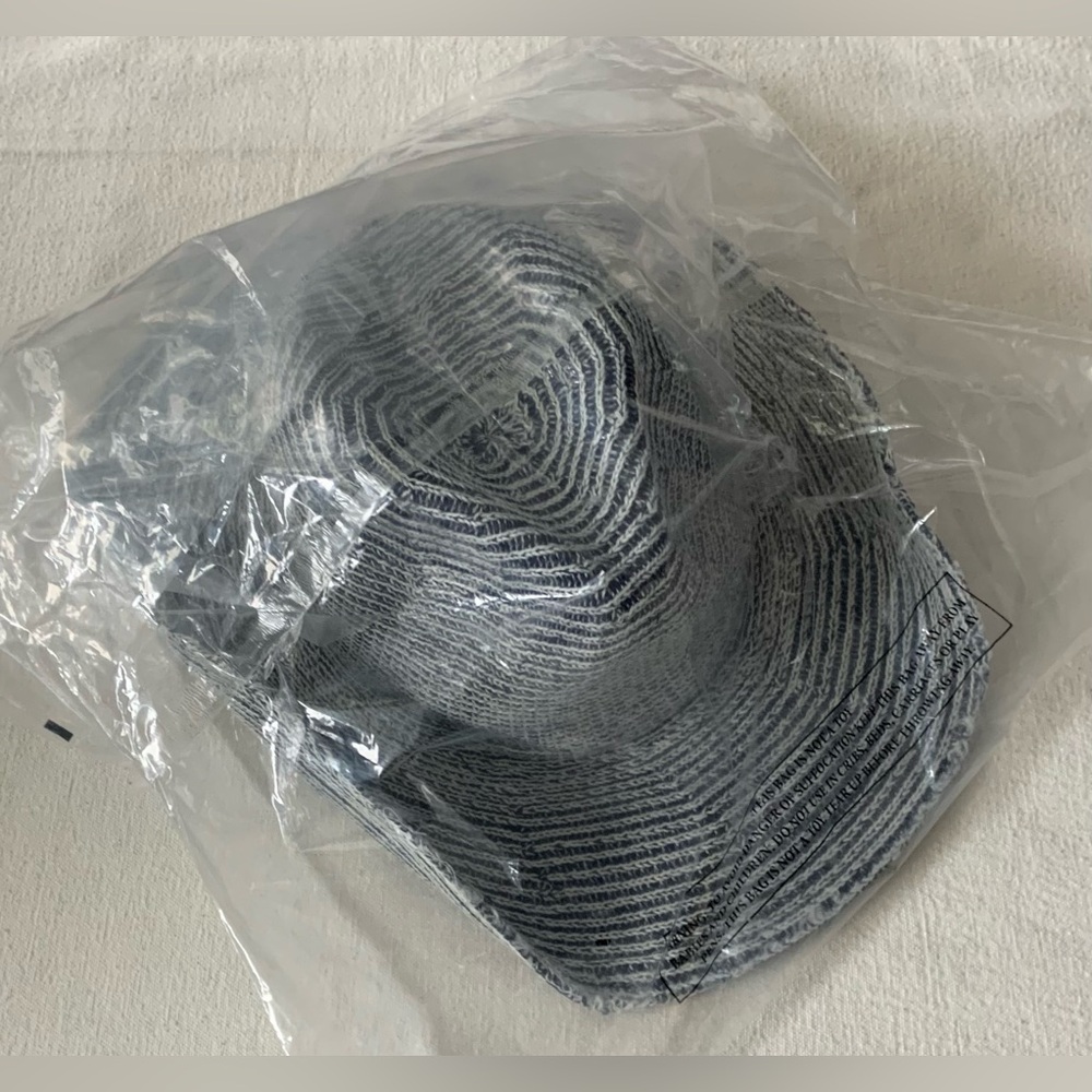 Free People ~ ‘Dylan Distressed Cowboy Hat’ Navy Blue/White ~ One Size * NWT * - Picture 8 of 16